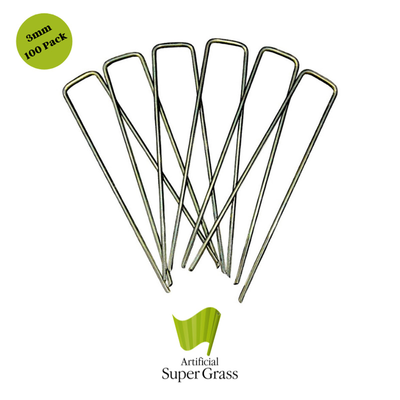 3mm Artificial Grass Securing U-Pins (Galvanised)